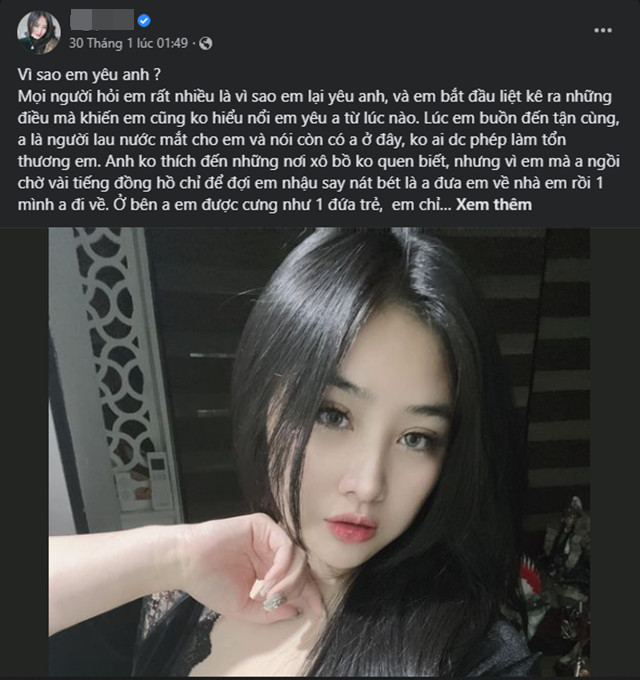 Bạn gái của Hải Bánh không ngần ngại thể hiện tình cảm trên mạng xã hội